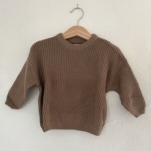 NWT Kambia Kids Gender Free Cotton Sweater, 9-12mos, Taupe